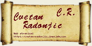 Cvetan Radonjić vizit kartica